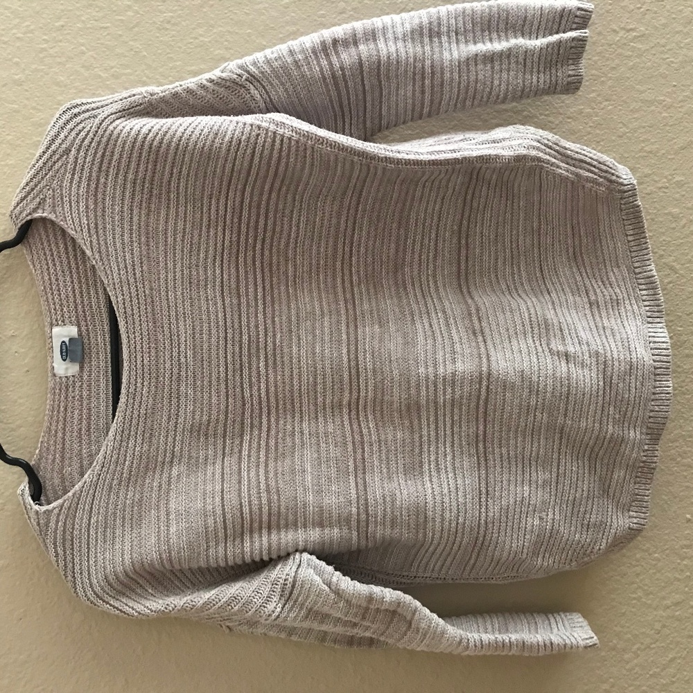 Tan Brown Knit Quarter Sleeve Sweater